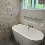floating bathroom vanity with quartz top in Mountain View
